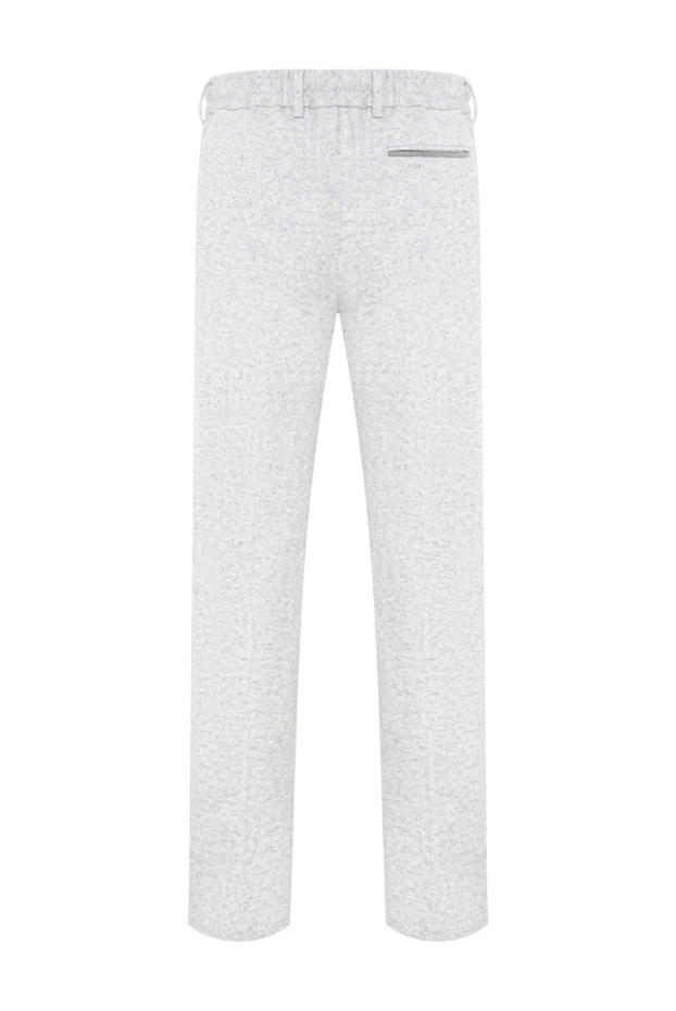 Lenoci grey melange trousers made of natural wool with an adjustable waistband 197545 - photo 2