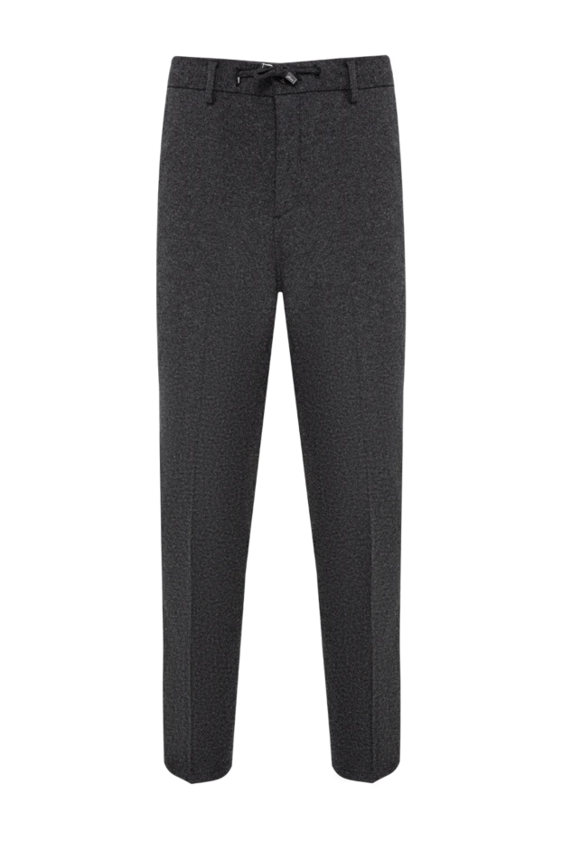 Lenoci gray wool straight-leg trousers with a melange effect 197548 - photo 1