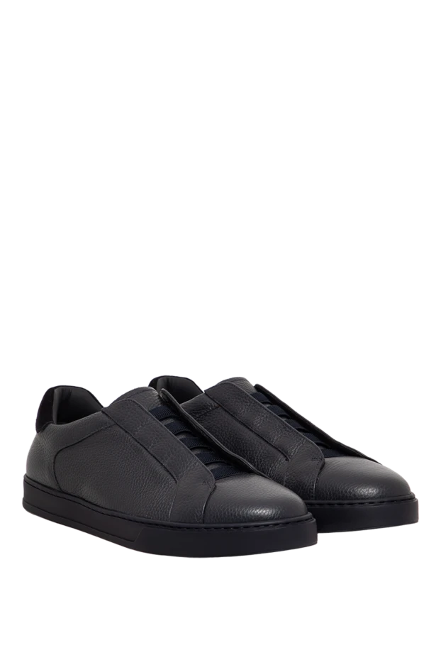 Doucal`s winter grainy slip-on sneakers with natural fur insulation 197554 - photo 3