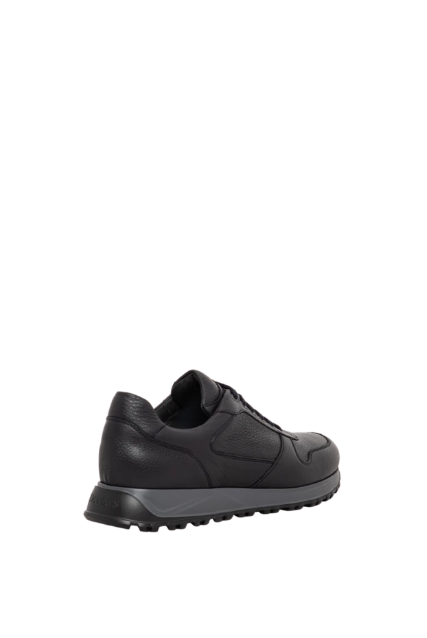 Doucal`s men's black leather sneakers with a pronounced grain texture 197560 - photo 3