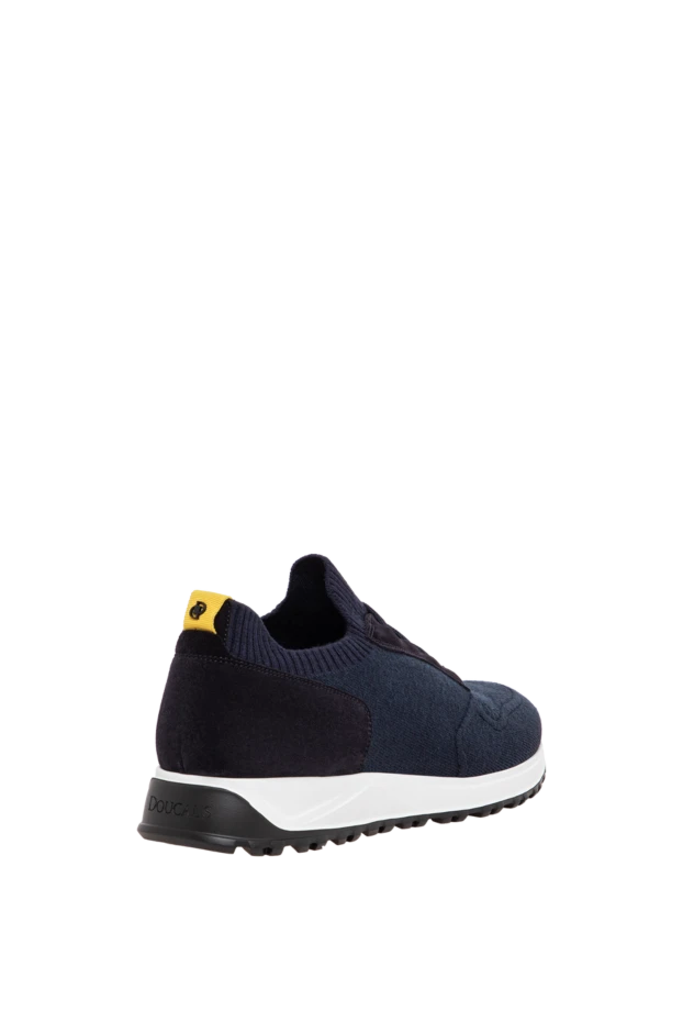 Doucal`s men's blue knit sneakers with a contrasting white sole 197564 - photo 3