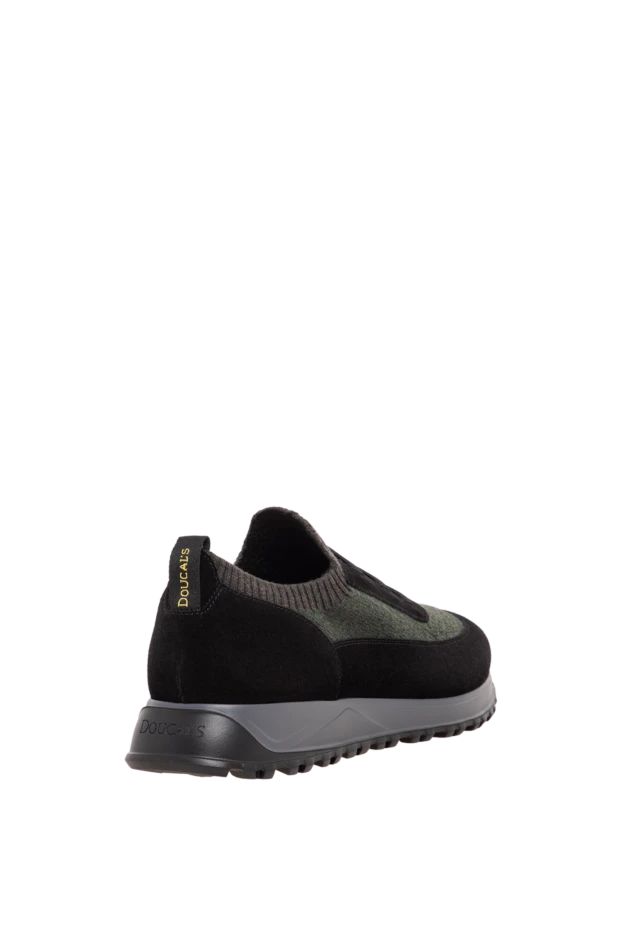 Doucal`s men's khaki knit sneakers with charcoal suede details 197566 - photo 3