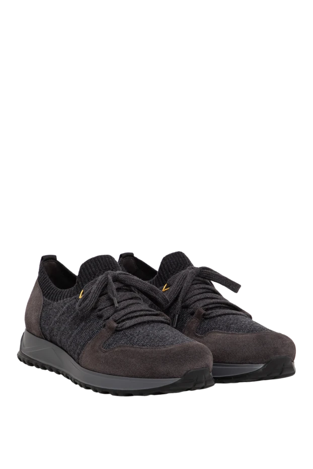 Doucal`s men's knit sneakers with suede details and a flexible sole 197569 - photo 3