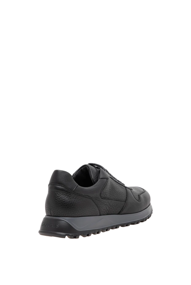 Doucal`s men's sneakers made of textured pebbled leather in charcoal color 197574 - photo 3