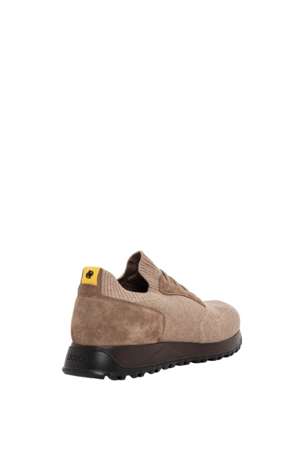 Doucal`s men's beige knit sneakers with nubuck inserts 197575 - photo 3