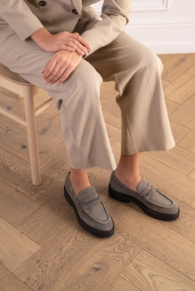 Doucal`s men's marengo suede loafers with a chunky, textured sole 197578 - photo 2