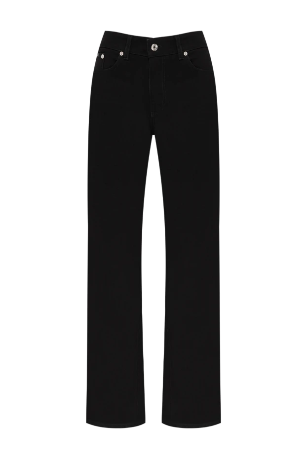 Dolce & Gabbana men's black straight-leg jeans with contrast silver plate 197649 - photo 1