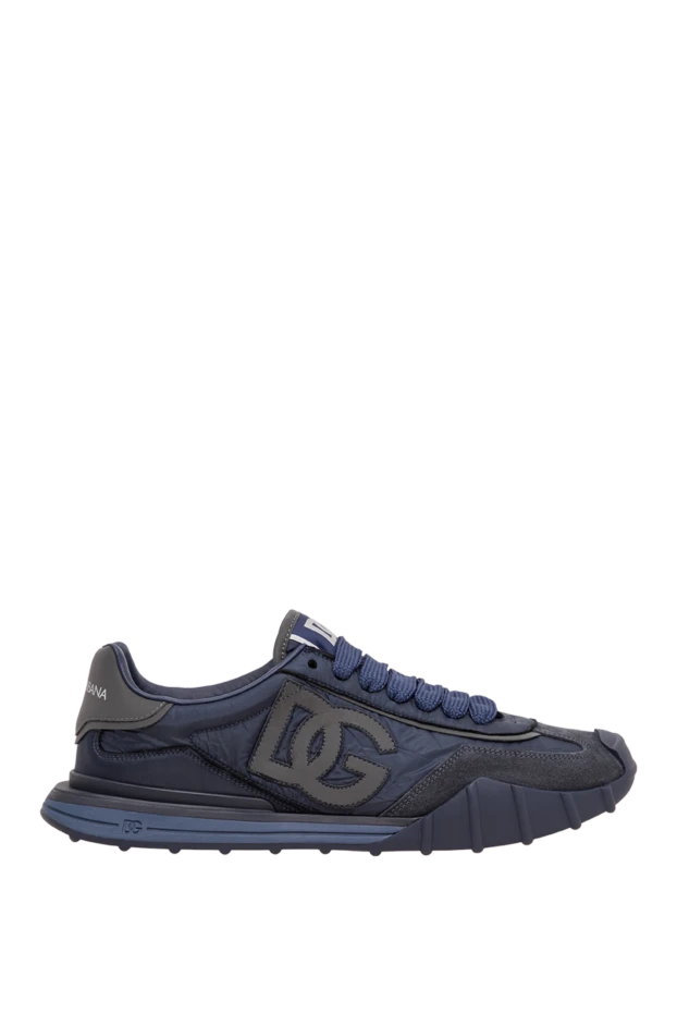 Dolce & Gabbana dg athletic men's blue sneakers made of nylon and textured suede 197658 - photo 1