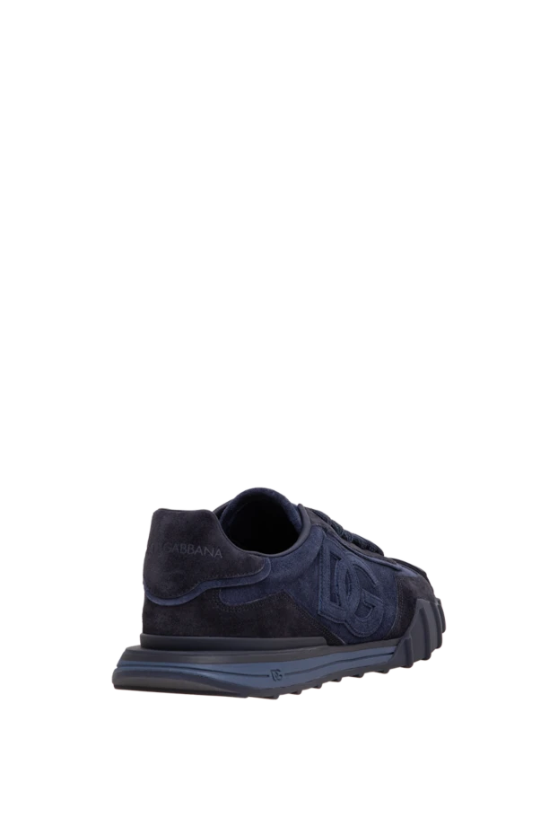 Dolce & Gabbana men's athletic sapphire suede monogram sneakers 197660 - photo 3