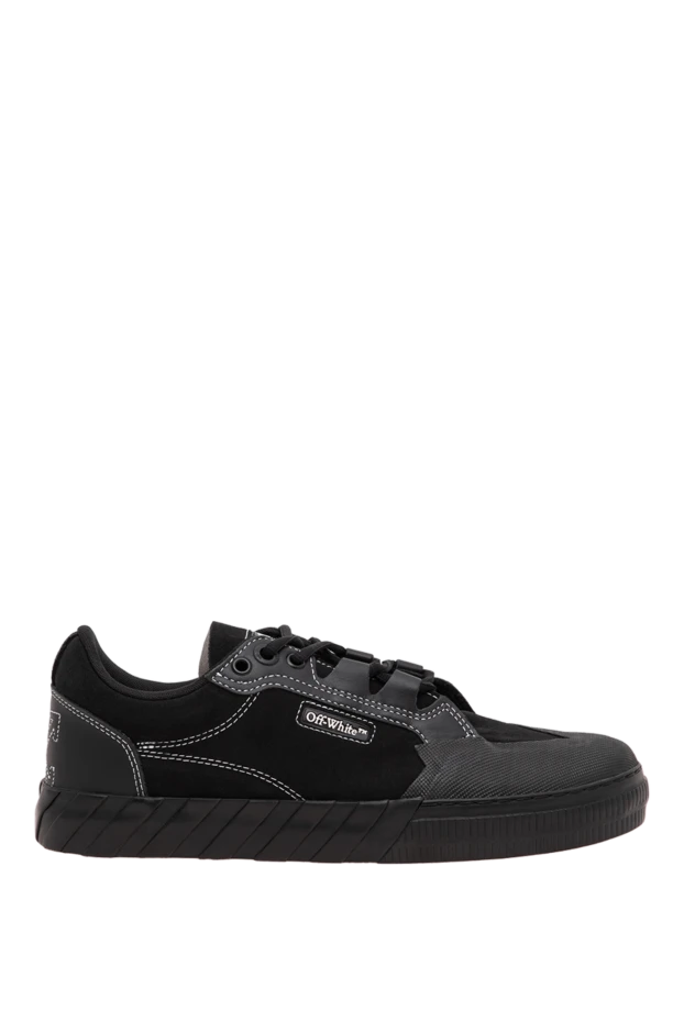 Off-White black suede vulcanized sneakers with contrast stitching and patch 197663 - photo 1