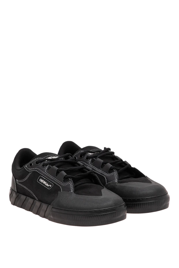 Off-White black suede vulcanized sneakers with contrast stitching and patch 197663 - photo 2