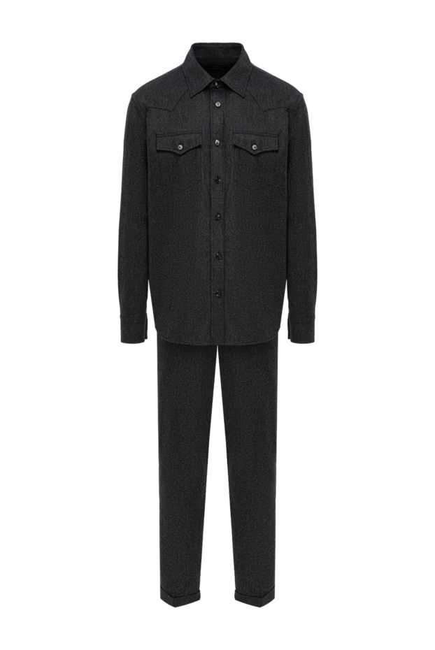 Scissor Scriptor grey melange wool and cashmere suit with overshirt 197673 - photo 1