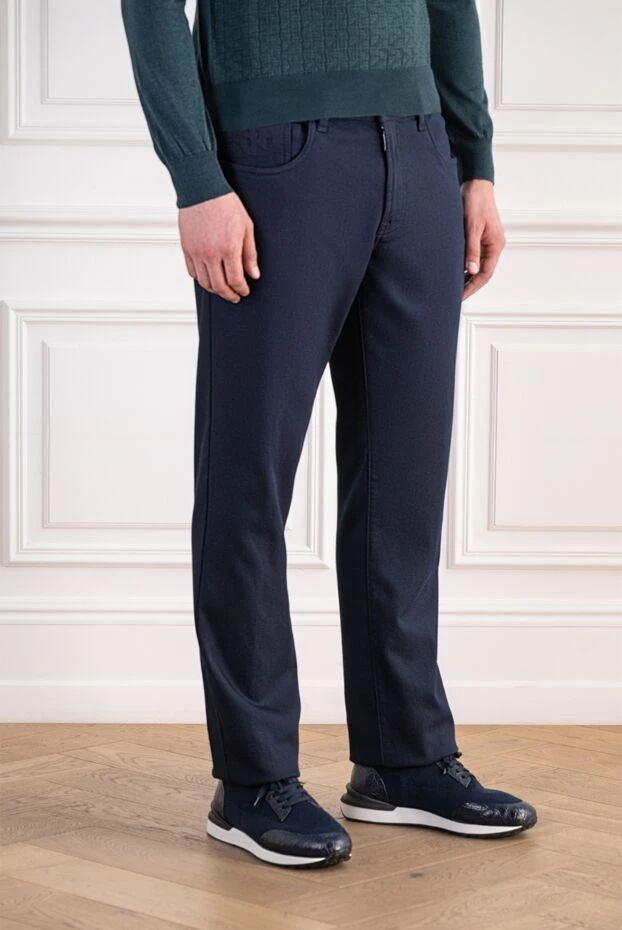 Scissor Scriptor sleek five-pocket jeans made of matte fabric with a leather patch 197680 - photo 3