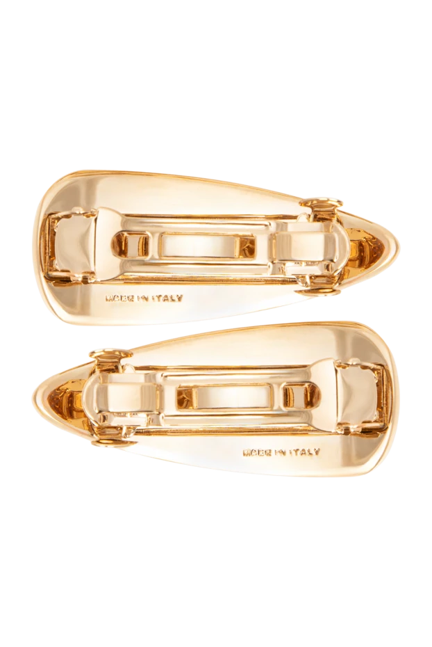 Miu Miu set of metal teardrop-shaped hair clips with white logo 197742 - photo 2