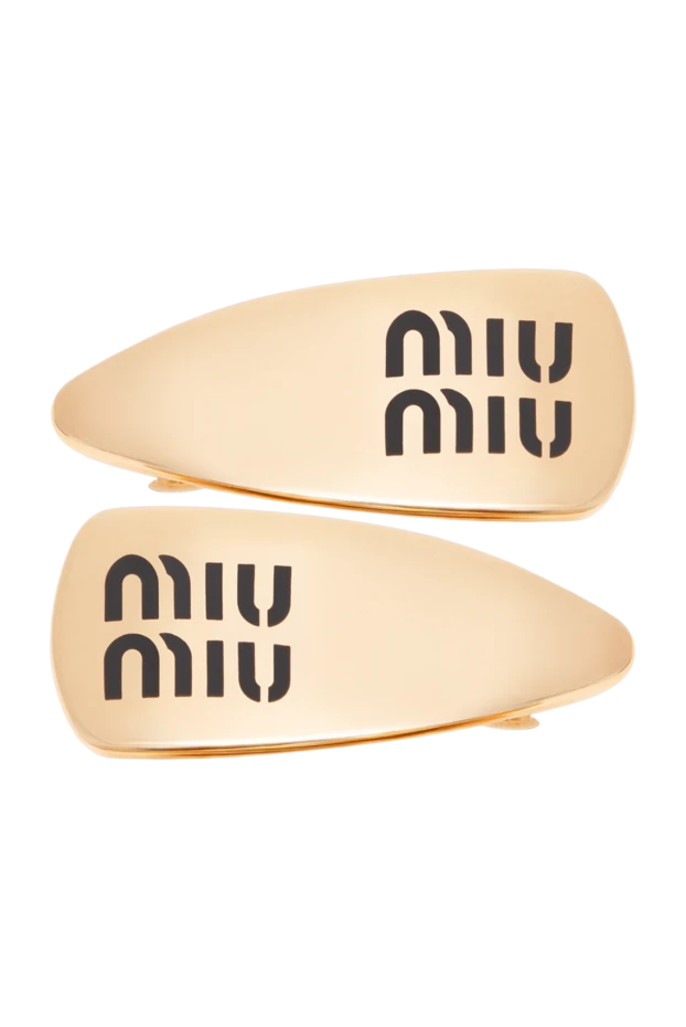 Miu Miu a pair of polished, asymmetrical retainers with charcoal branding. 197743 - photo 1