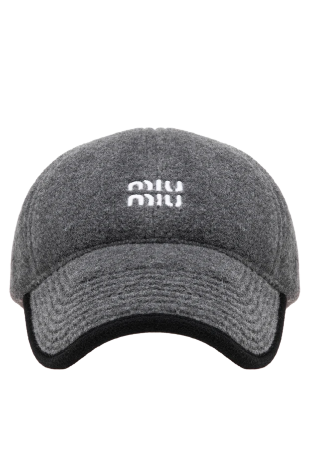 Miu Miu wool winter baseball cap with contrasting piping and 3d embroidery 197745 - photo 1
