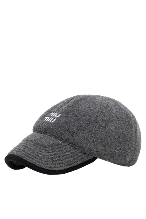 Miu Miu wool winter baseball cap with contrasting piping and 3d embroidery 197745 - photo 2