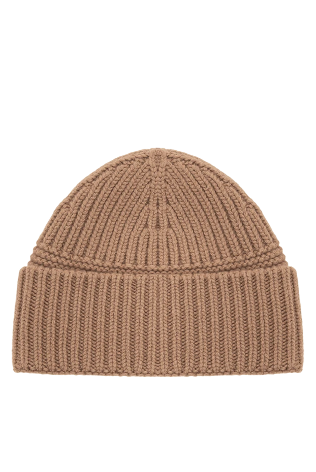 Miu Miu textured knit beanie hat in caramel brown with patch 197747 - photo 2