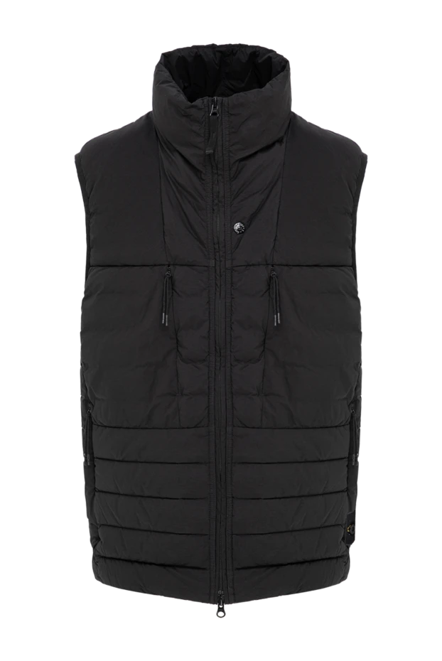 Stone Island men's black down vest with a combination quilting and a stand-up collar 197759 - photo 1