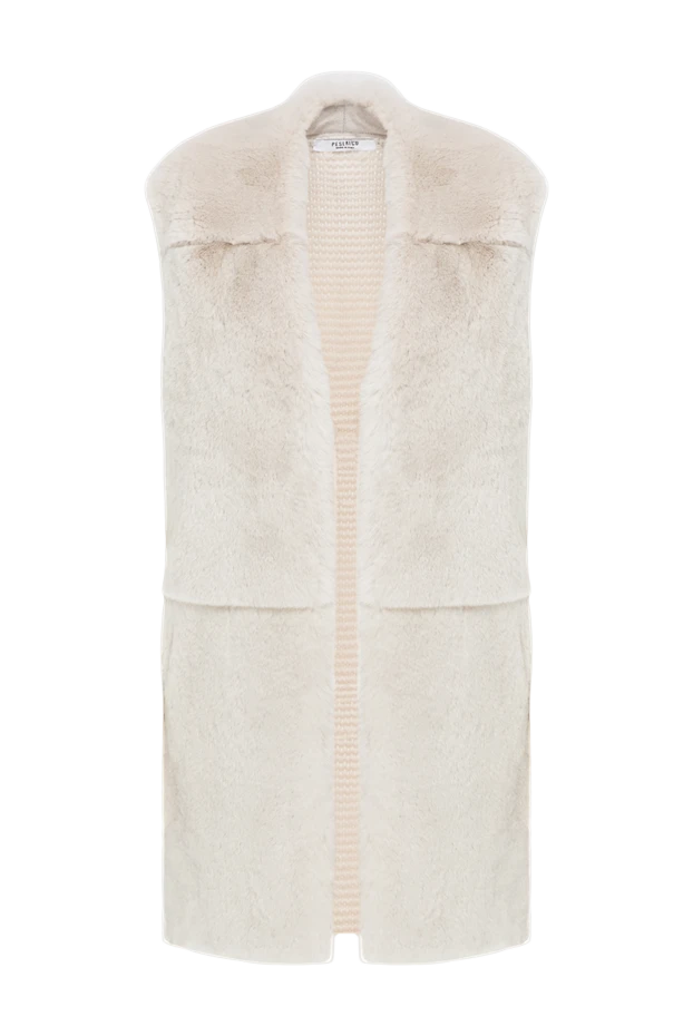 Peserico women's long milky-colored wool and cashmere vest with rabbit fur 197777 - photo 1