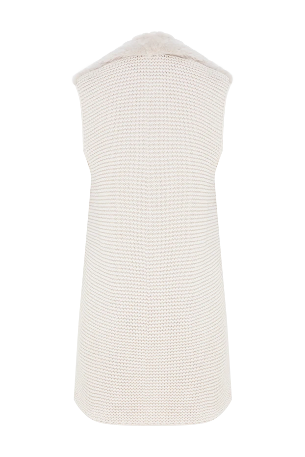 Peserico women's long milky-colored wool and cashmere vest with rabbit fur 197777 - photo 2