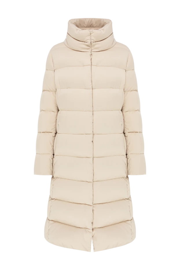 Herno long women's cream-colored down coat with a voluminous stand-up collar 197780 - photo 1