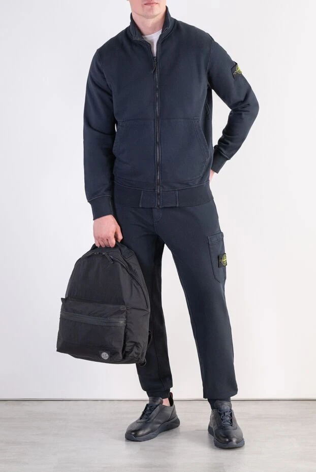 Stone Island синий трикотажный костюм на молнии с воротником-стойкой 197781 - фото 2