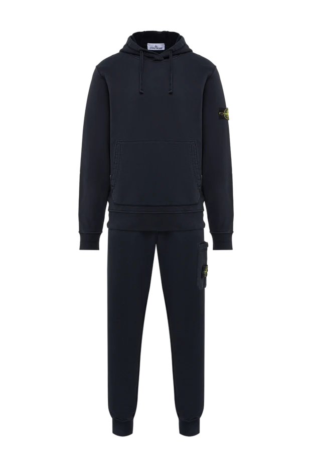 Stone Island базовый хлопковый костюм с худи и карманом карго 197784 - фото 1
