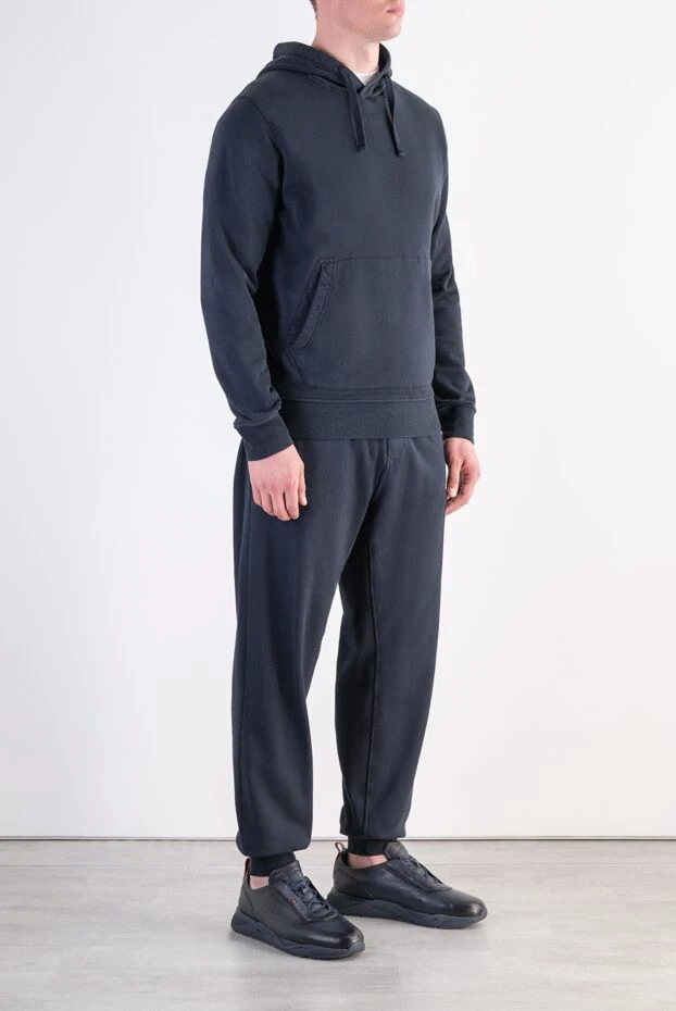 Stone Island базовый хлопковый костюм с худи и карманом карго 197784 - фото 3