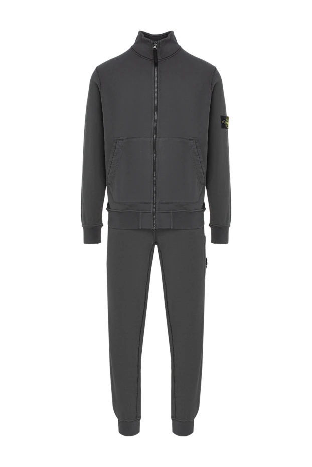 Stone Island серый хлопковый костюм на молнии с высоким воротником 197785 - photo 1