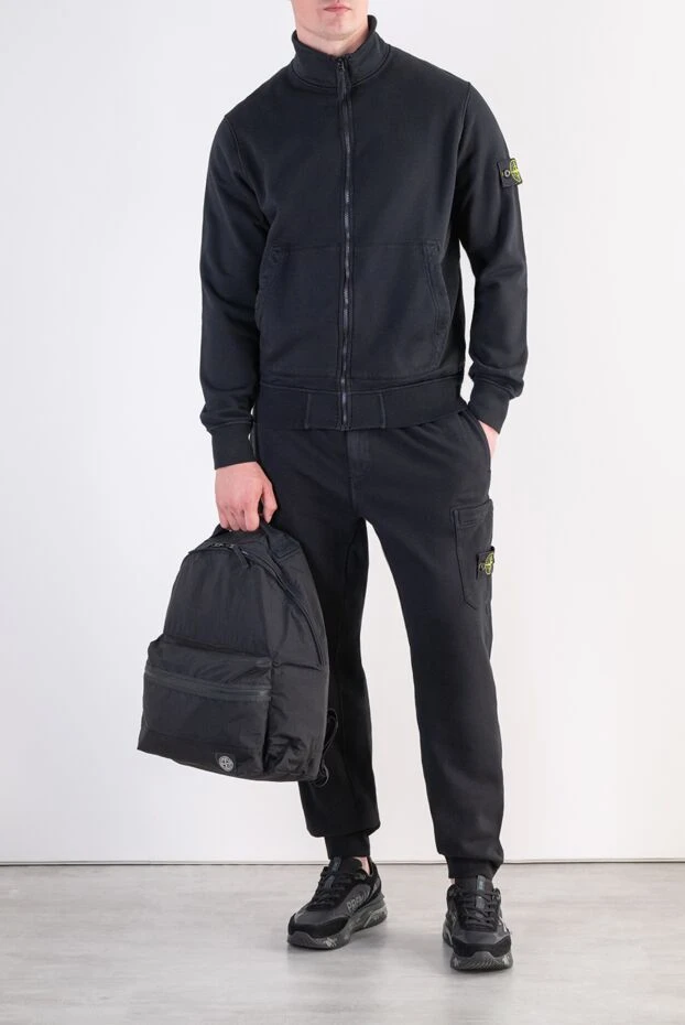 Stone Island қара мақтадан жасалған, сыдырмасы және тік жағасы бар костюм 197786 - фото 2