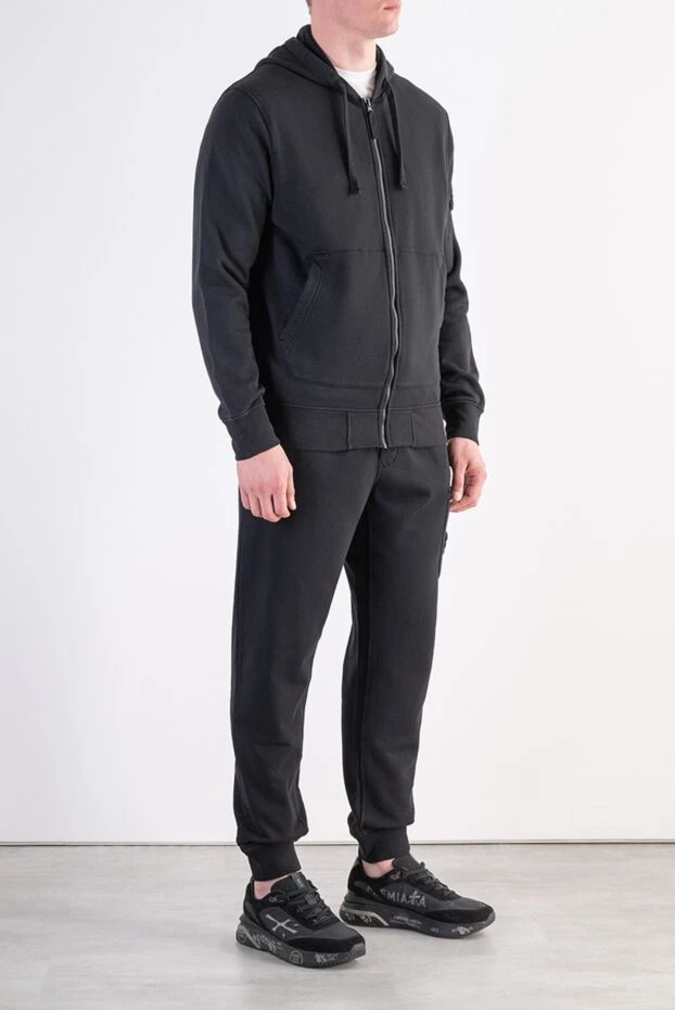 Stone Island капюшоны және металл сыдырмасы бар қара мақта костюм 197787 - фото 3