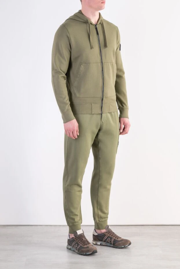 Stone Island хлопковый костюм цвета хаки с регулируемым капюшоном 197788 - фото 3