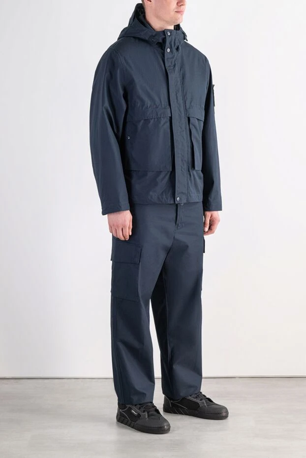 Stone Island синий мужской монохромный костюм-карго из плотного хлопка o-ventile 197790 - фото 3