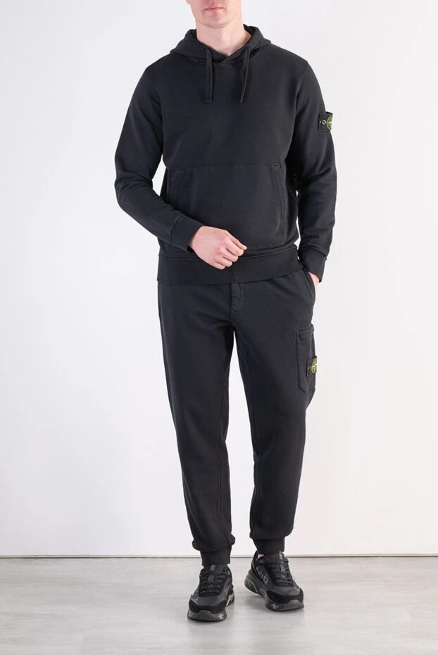Stone Island men's casual tracksuit in signature deep black 197797 - photo 2