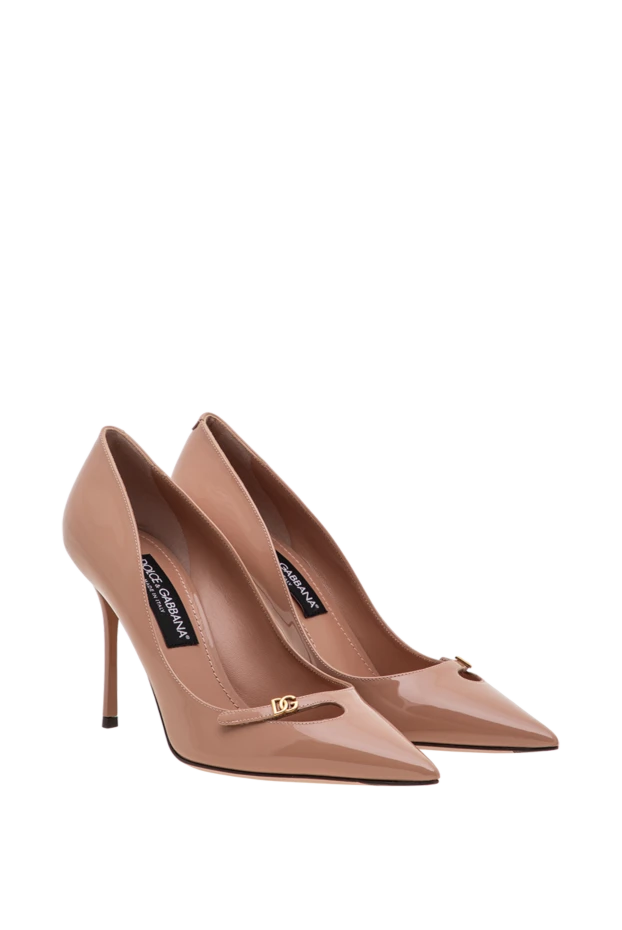 Dolce & Gabbana тырнақты ойығы бар жаңа cardinale бежевый түсті лакталған былғары туфлилері 197824 - фото 3