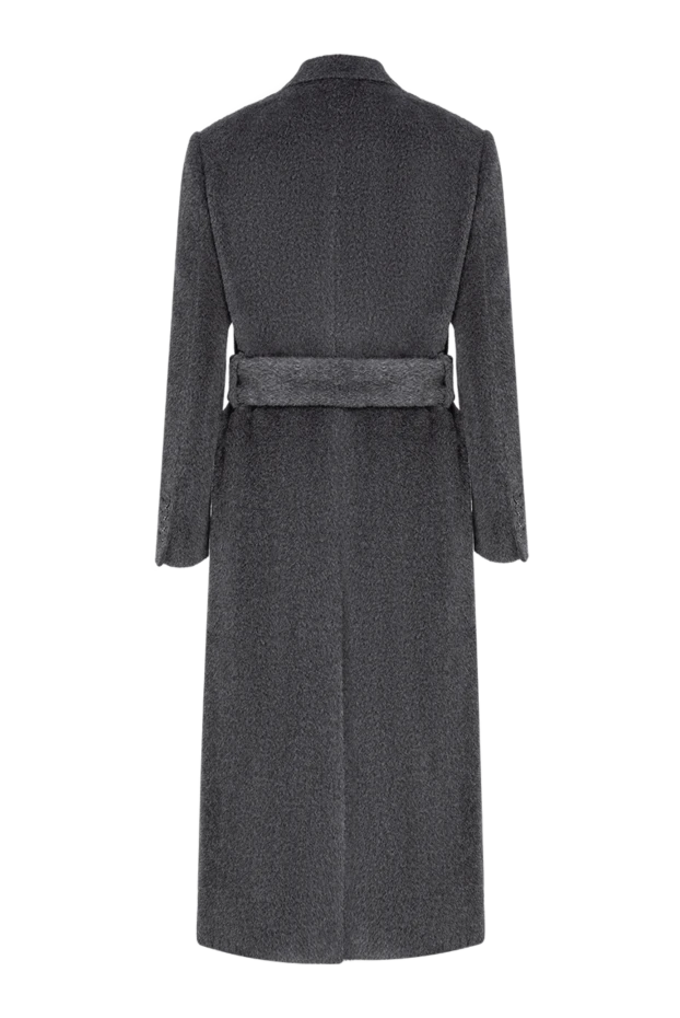 Dolce & Gabbana женское серое пальто-халат из альпаки с леопардовой подкладкой 197829 - photo 2