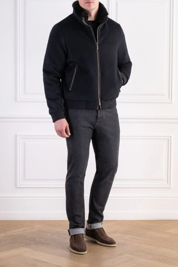 Moorer bellati men's bomber jacket in deep navy 197843 - photo 2