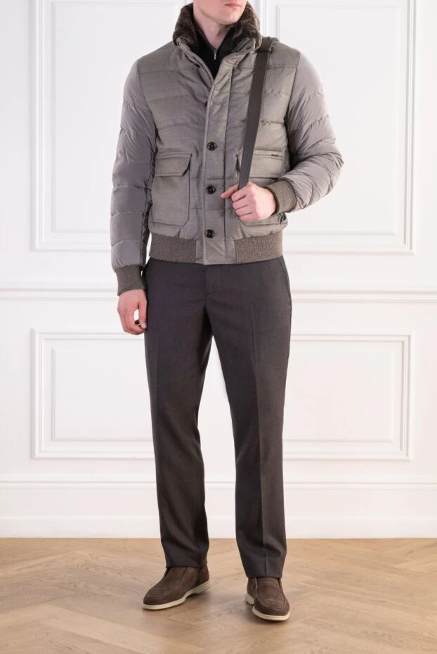 Moorer men's down-filled bomber jacket in a sophisticated grey-beige shade 197847 - photo 2