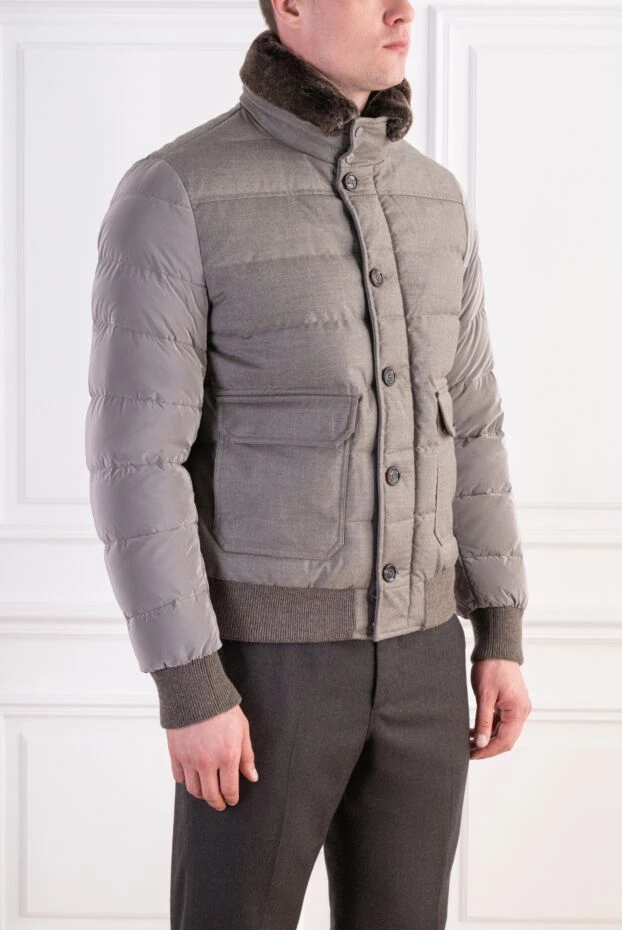 Moorer men's down-filled bomber jacket in a sophisticated grey-beige shade 197847 - photo 3