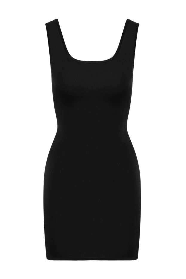 Saint Laurent короткое трикотажное платье-майка черного цвета с квадратным вырезом 197874 - фото 1