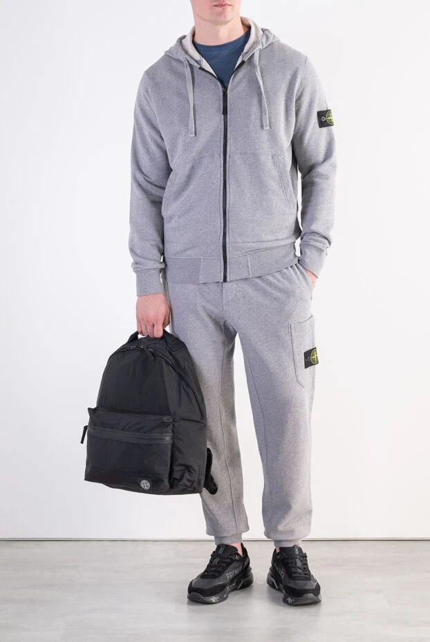 Stone Island ашық сұр меланж түсті ерлерге арналған тоқылған спорттық костюм 197879 - фото 1