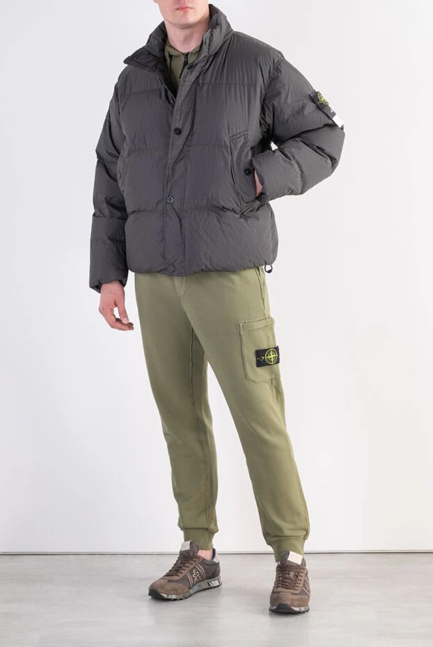 Stone Island ерлерге арналған, lead grey түсті фирмалық реңкті тоқылған мамық күртеше 197890 - фото 2