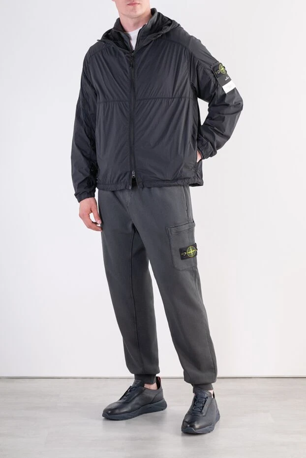 Stone Island men's lightweight black nylon windbreaker jacket 197892 - photo 2