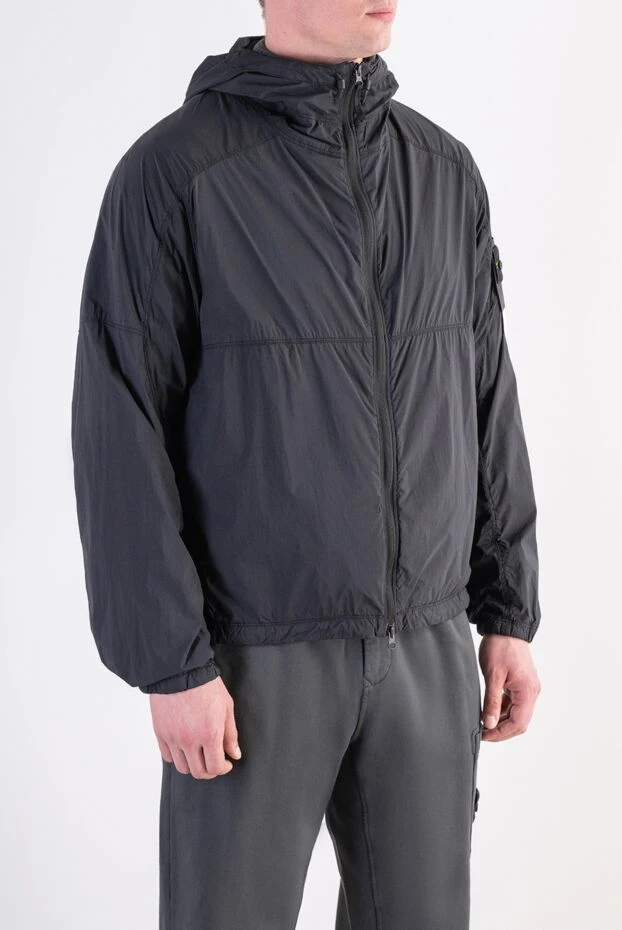 Stone Island men's lightweight black nylon windbreaker jacket 197892 - photo 3