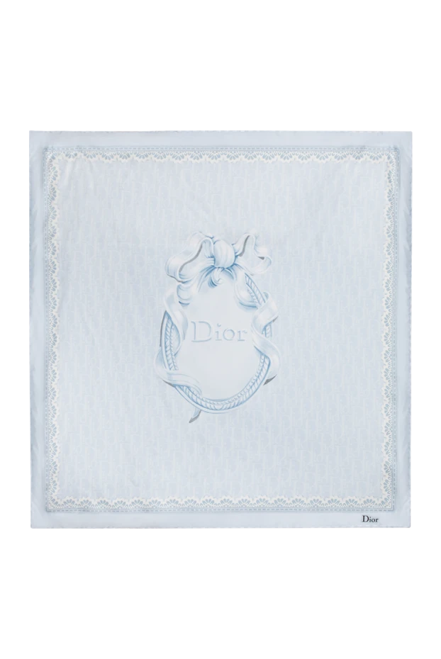 Dior шёлковый платок-каре dioriviera dior bows 90 бело-голубого цвета 197897 - photo 1