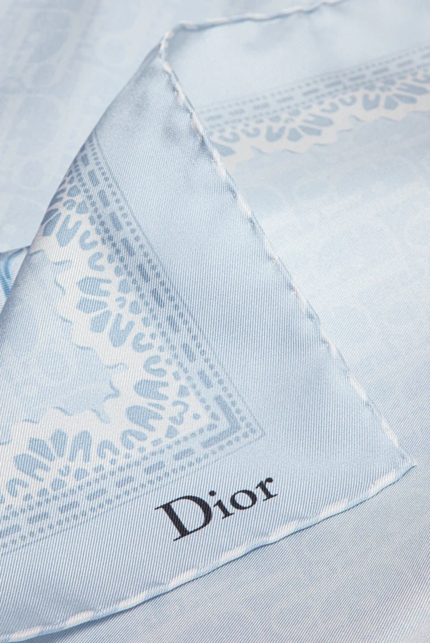 Dior шёлковый платок-каре dioriviera dior bows 90 бело-голубого цвета 197897 - photo 3