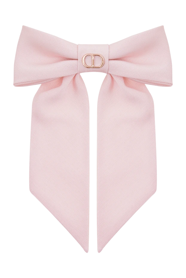 Dior розовая заколка-бант twist bow с золотистой монограммой 197898 - photo 1