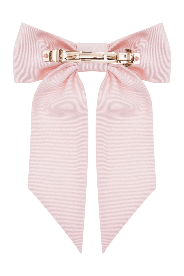 Dior розовая заколка-бант twist bow с золотистой монограммой 197898 - photo 3