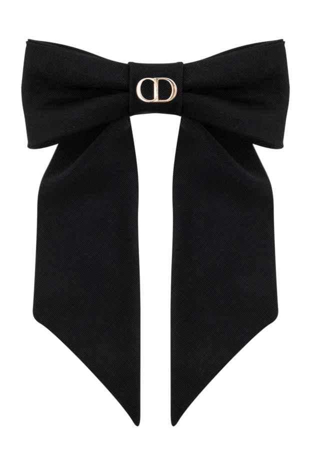 Dior черная заколка-бант twist bow с золотистым логотипом cd 197899 - photo 1